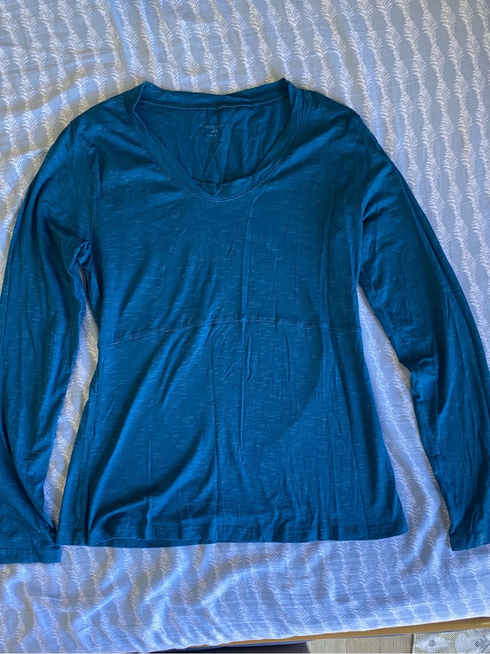 Horny Toad Women's Active Heather Teal Blue Organic Cotton Long-Sleeve Top